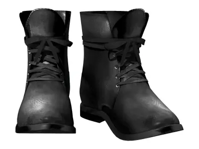 Mens Casual Combat Boots Low-poly 3D model