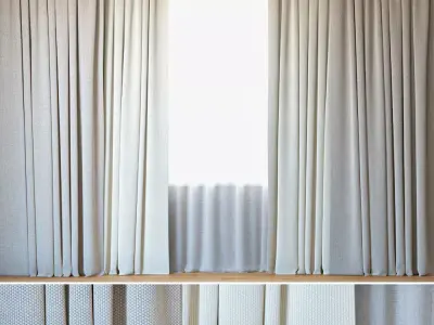 Curtains 73 Curtains with Tulle ROHI Opera 3D model