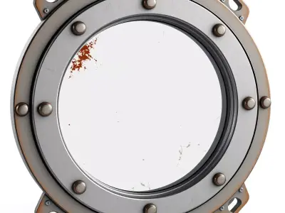 Rustic Metal Porthole Window Low-poly 3D model