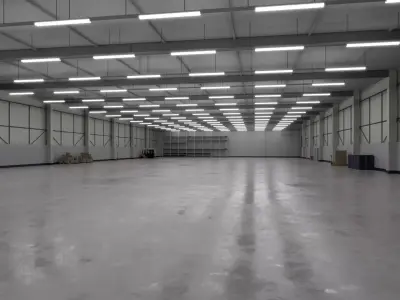 Industrial Warehouse Interior 3b Low-poly 3D model