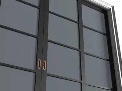 French Art Deco Sliding Modern Doors 3D model