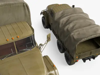  ZIL-131 Military Truck with Cargo Bed and Canvas Cover 