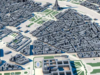 Cityscape Paris France 2 3D model