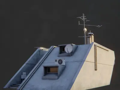 Dystopian Cyberpunk Suburb City Low-poly 3D model