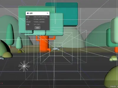 cartoon forest scene 3D model