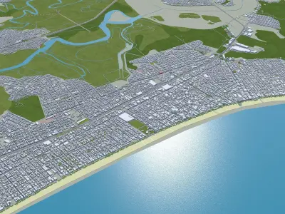 Praia Grande Brazil Low-poly 3D model