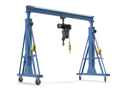  Adjustable Steel Gantry with Powered Chain Hoist Blue 