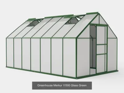 Collection of Greenhouse Merkur Glass Green - 4 Models 3D Model Pack
