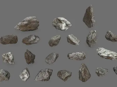 rocks Low-poly 3D model