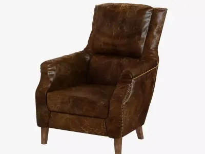 Chelsea Classic Man Room Distressed Cigar Leather Arm Chair 3D model