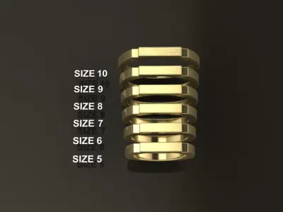 STEP BAR RING BAND NARROW MIX SIZE 3D print model