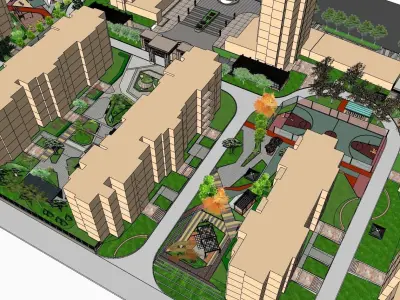 5 theme park  center of apartment massing  3D model