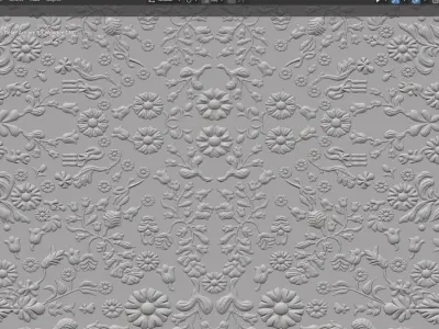 Wooden Door Floral Bas Relief Artcam Design 3D print model