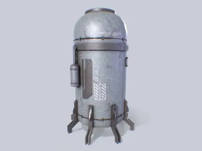 Sci fi gas tank Low-poly 3D model
