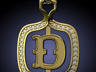  Letter Pendants 3D Model Pack