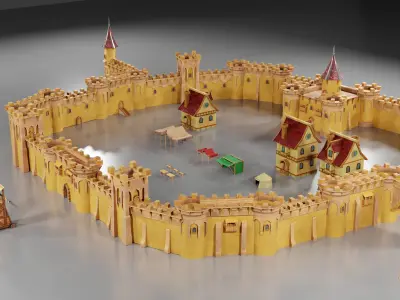 Modular  Low-poly 3D model