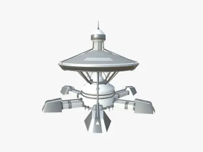 SciFi Facility C02 White Gray - Sci Fi Exterior Design Low-poly 3D model