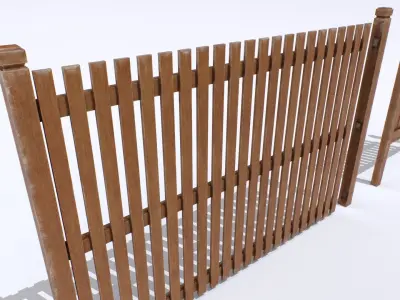 Wooden Fences Pack 2 Low-poly 3D model