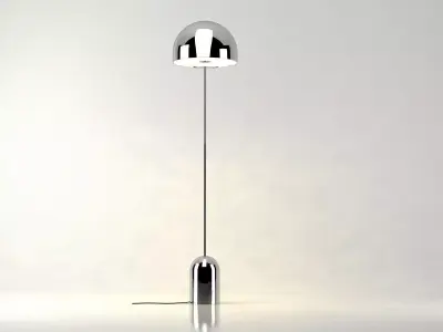 Bell table lamp with chrome dome 3D model