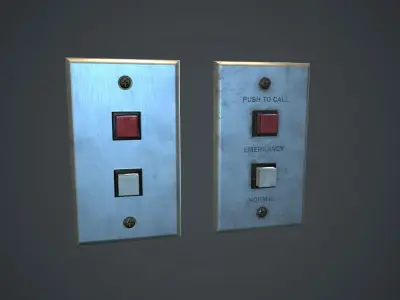 Metal Switch PBR Game Ready Low-poly 3D model