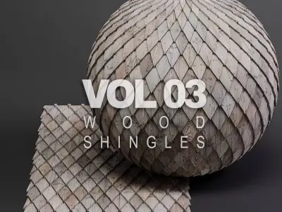 Woodfacades vol03 Wood Shingles 8K Seamless PBR Materials Texture