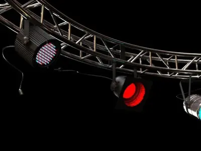 Circle Truss with Stage Lights High Detail 3D model