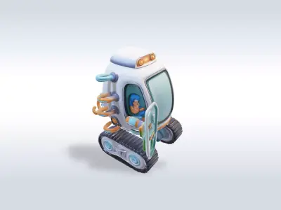 Futuristic Sci-Fi Robot Vehicle with Pilot Game Ready 90 3D model