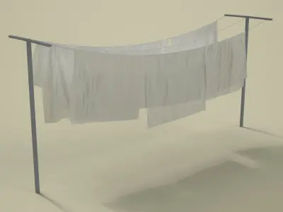 Laundry Sheets on the Rack 3D model