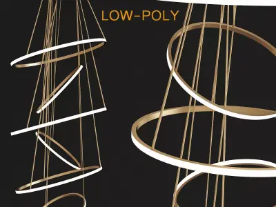 LED metal pendant lamp with dimmer LOHJA low poly 3d model Low-poly 3D model