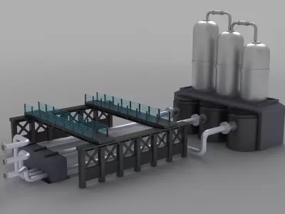 refinery factory field industry oil petrochemical refuel 3D model