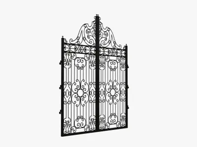 Gate-8 ornate wrought iron gate 3D model