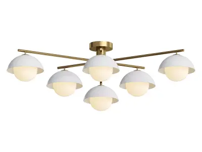 light aged brass and warm white porcelain flush 3D model