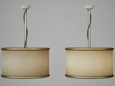 Basic Round Ceiling Lamp Low-poly 3D model