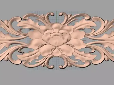 Door flower 3D relief STL Model for CNC woodworking carving E260 3D model