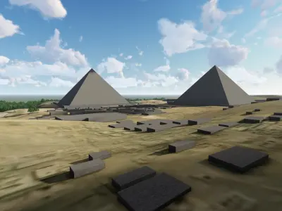 Pyramids in Cairo 3D model