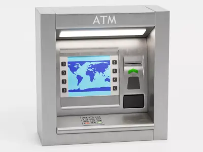 ATM Machine - Wall Mount Bank Terminal Low-poly 3D model