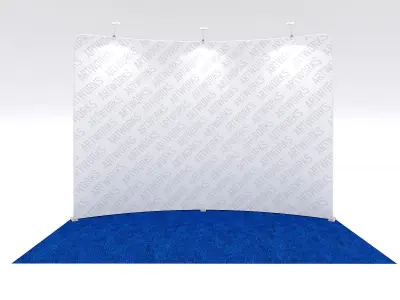 Exhibition booth 10x5ft curved wall 3DM002 Free 3D model