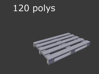 Wooden Pallet Low-poly 3D model