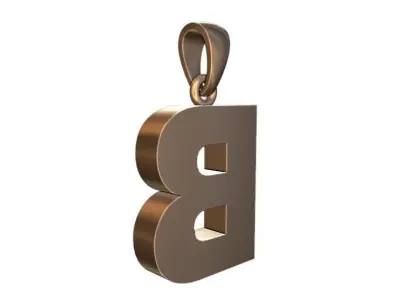 marquee style initial letter B pendant  3D print model