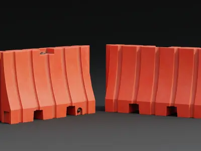 Water Filled Barricade Game-Ready Low-poly 3D model