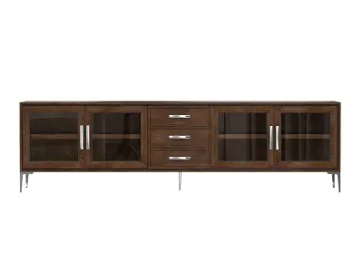 BENOIT GLASS 4-DOOR MEDIA CONSOLE WITH DRAWERS 3D model