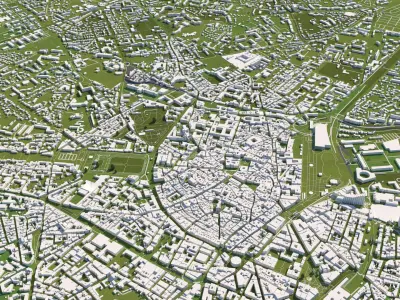 Montpellier France 50x50km 3D City Map 3D model