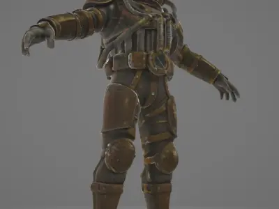 Game-Ready Rigged Deepsea Diver Low-poly 3D model  Low-poly 3D model