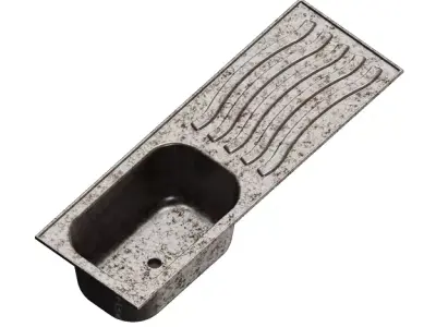 Rusty Kitchen Sink Drainboard 3D model