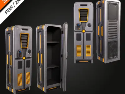 Sci-Fi Locker Low-poly 3D model