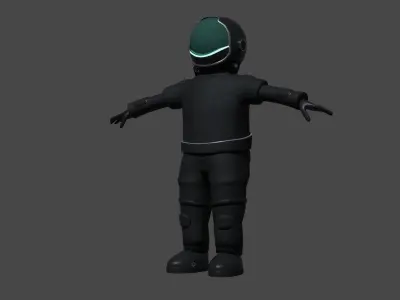Concept Astronaut Character Low-poly 3D model