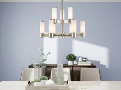 Light Unique Tiered Chandelier 3D model