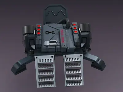 Sci-fi strobe capsule cabin deck console elevator 3D model