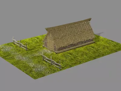 Medieval Viking House 01 Game Ready Low-poly 3D Model Low-poly 3D model