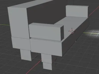 home sofa Low-poly 3D model